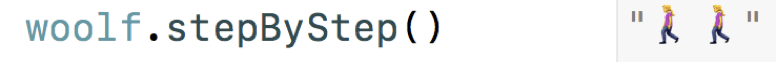 Screenshot with a fragment of a code (woolf).