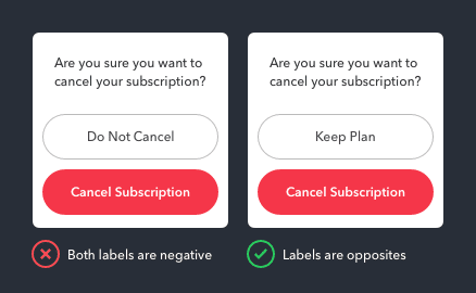 Khi nào nút "Cancel" không nên đặt là "Cancel"