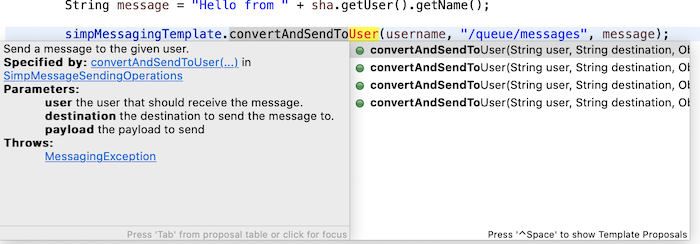 Gửi STOMP message tới một user cụ thể với Spring WebSocket